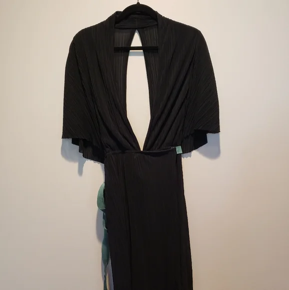 Free People sheer black wrap dress - Picture 1 of 6